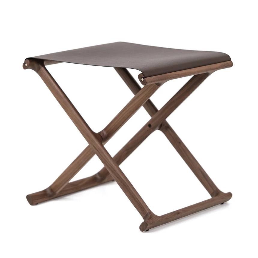 Outdoor Solid Walnut Folding Stool | Pinetti Chelsea | Italianfurniture.com