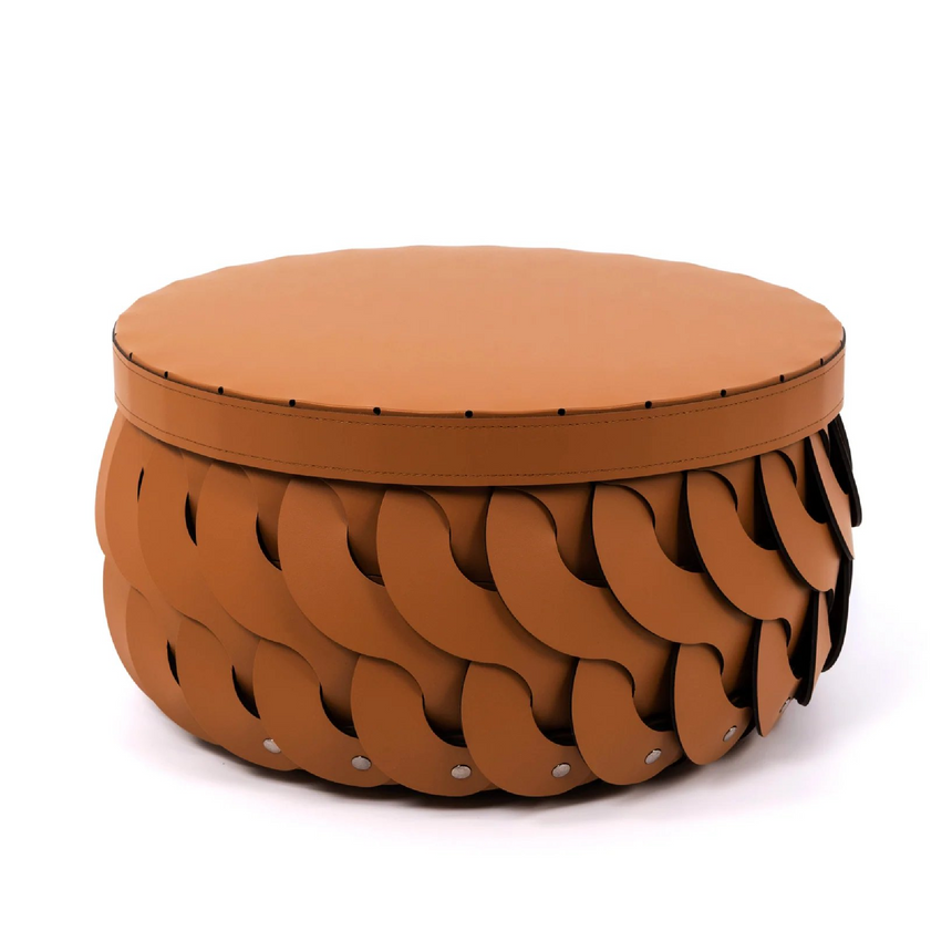 Leather Tall Basket | Pinetti Alicante | Italianfurniture.com