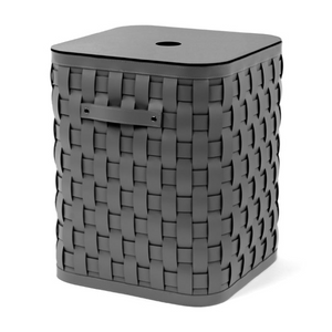 Flat Lidded Leather Square Basket L | Pinetti Demetra | Italianfurniture.com