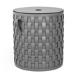 Flat Lidded Leather Round Basket | Pinetti Demetra | Italianfurniture.com