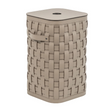 Taupe Leather Lidded Basket S | Pinetti Demetra | Italianfurniture.com