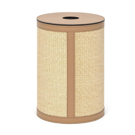 Cylindrical Straw Paper Bin | Pinetti Aurora | Italianfurniture.com
