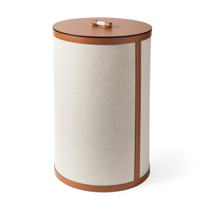 Leather Cylindrical Tall Round Basket | Pinetti | Italianfurniture.com