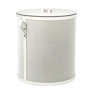 Cotton Finished Leather Round Basket | Pinetti Penelope | Italianfurniture.com