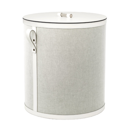 Cotton Finished Leather Round Basket | Pinetti Penelope | Italianfurniture.com