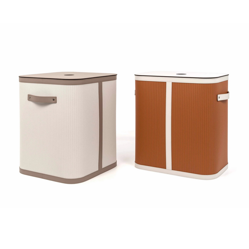 Rectangular Lidded Leather Basket | Pinetti Roda | Italianfurniture.com