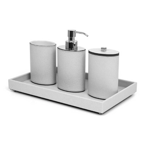 Oval Leather Covered Bathroom Set | Pinetti Poseidon | Italianfurniture.com