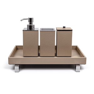 Square Leather Bathroom Set | Pinetti Poseidon | Italianfurniture.com