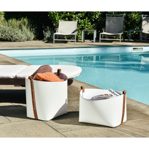 Flared Leather Basket | Pinetti Ovo | Italianfurniture.com