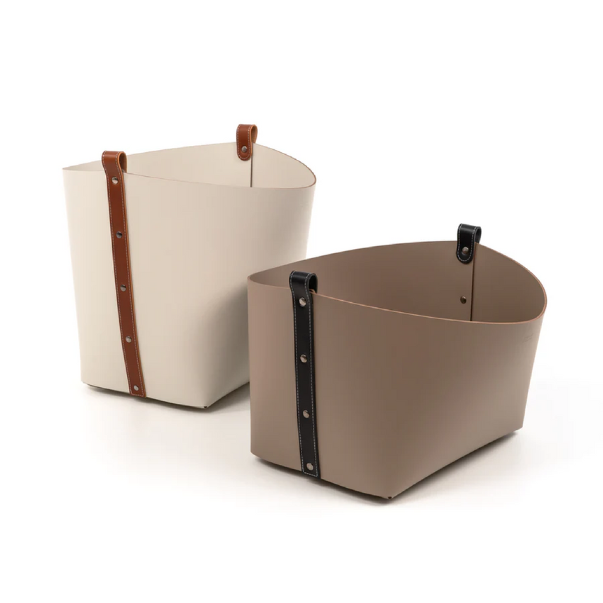 Leather Tall Basket | Pinetti Ovo | Italianfurniture.com