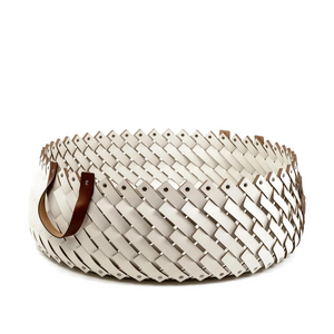 Handwoven Leather Basket | Pinetti Almeria | Italianfurniture.com