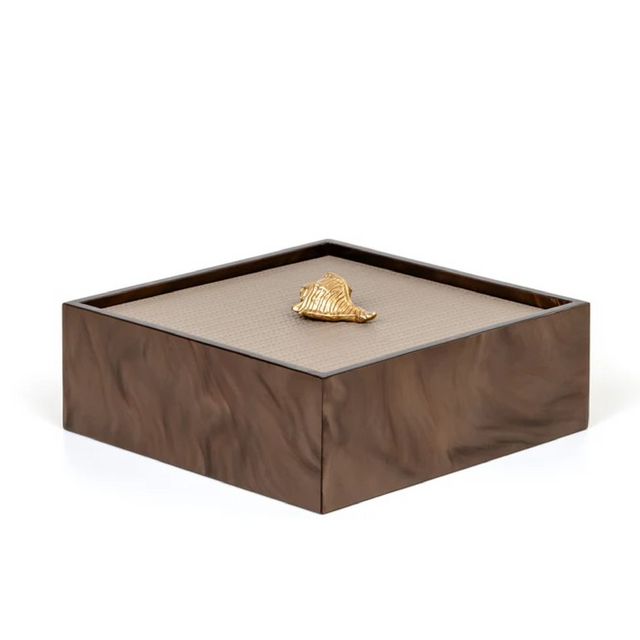 Leather Lidded Square Box S | Pinetti Bea | Italianfurniture.com