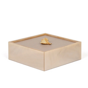 Leather Lidded Square Box S | Pinetti Bea | Italianfurniture.com
