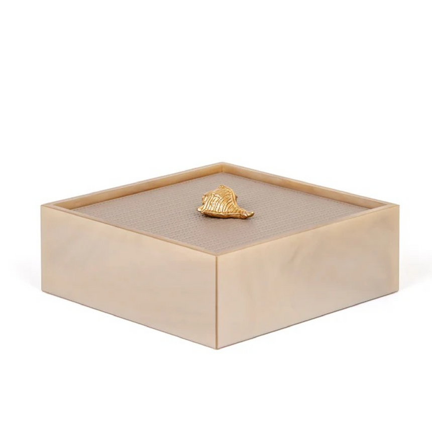 Leather Lidded Square Box S | Pinetti Bea | Italianfurniture.com