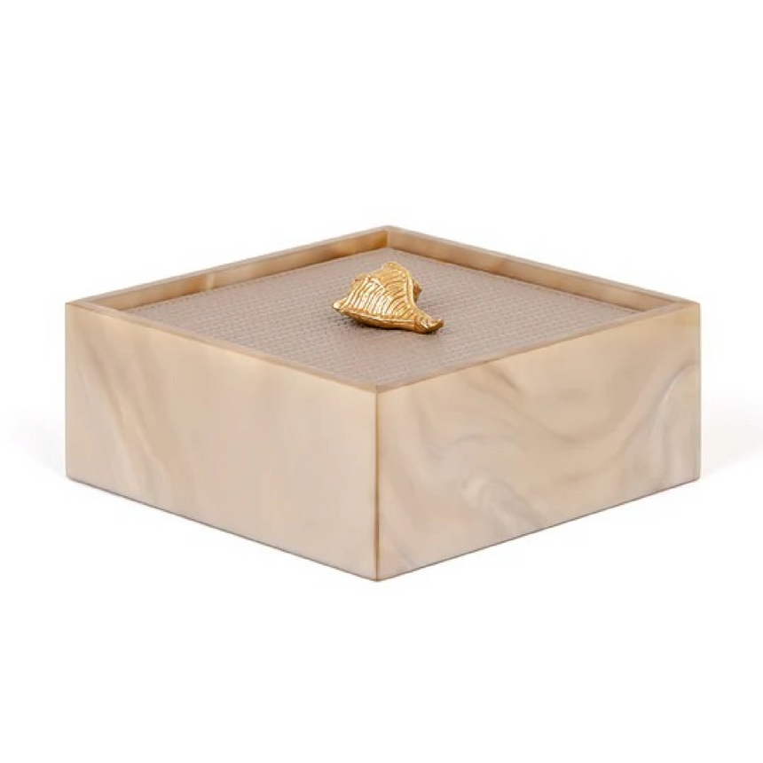 Leather Lidded Square Box S | Pinetti Bea | Italianfurniture.com