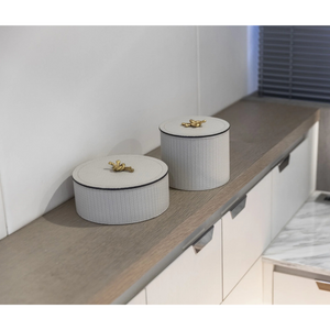 Leather Wrapped Round Box | Pinetti Thalia | Italianfurniture.com