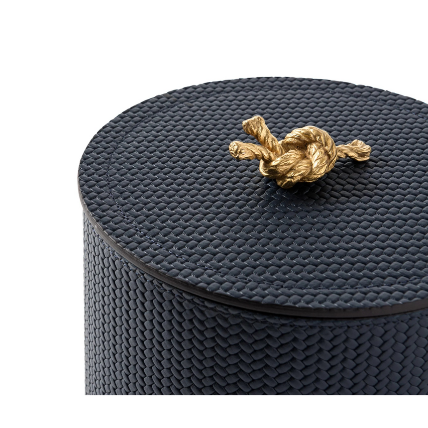 Leather Wrapped Round Box | Pinetti Thalia | Italianfurniture.com