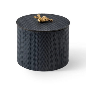 Leather Wrapped Round Box | Pinetti Thalia | Italianfurniture.com