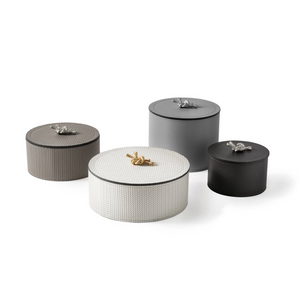 Leather Wrapped Round Box | Pinetti Thalia | Italianfurniture.com
