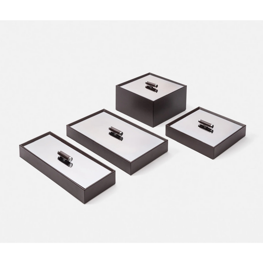 Calfskin Leather Rectangular Box | Pinetti Iside | Italianfurniture.com