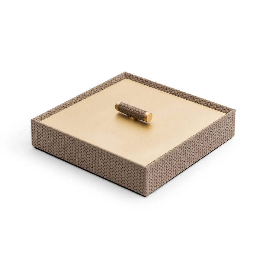 Calfskin Leather Rectangular Box | Pinetti Iside | Italianfurniture.com