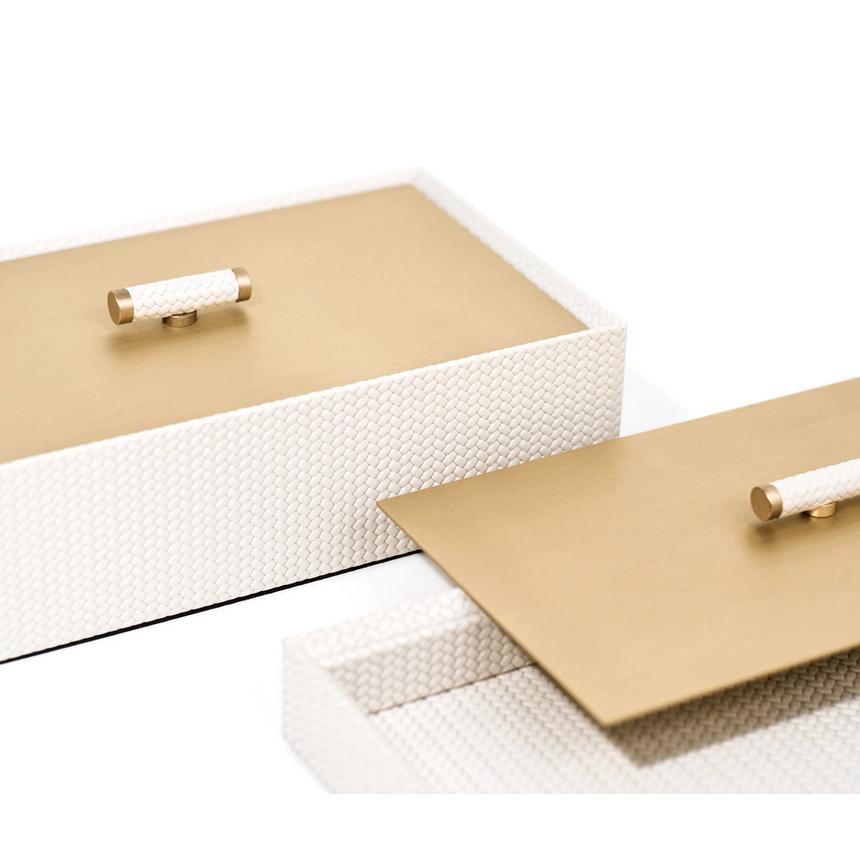 Calfskin Leather Rectangular Box | Pinetti Iside | Italianfurniture.com