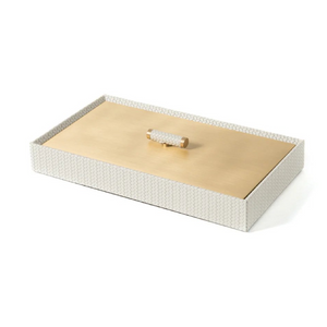 Calfskin Leather Rectangular Box | Pinetti Iside | Italianfurniture.com