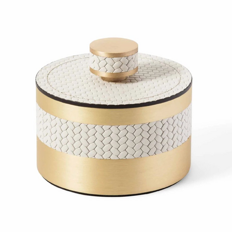 Round Woven Leather Box | Pinetti Saturno | Italianfurniture.com