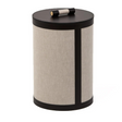 Round Black Leather Paper Bin | Pinetti Penelope | Italianfurniture.com
