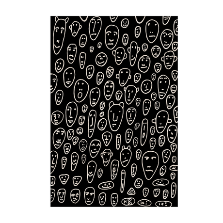 Illustrated Design Carpet | Qeeboo Floating Faces | Italianfurniture.com