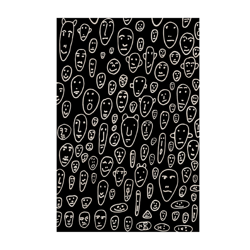 Illustrated Design Carpet | Qeeboo Floating Faces | Italianfurniture.com