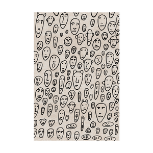 Illustrated Design Carpet | Qeeboo Floating Faces | Italianfurniture.com