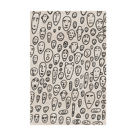 Illustrated Design Carpet | Qeeboo Floating Faces | Italianfurniture.com