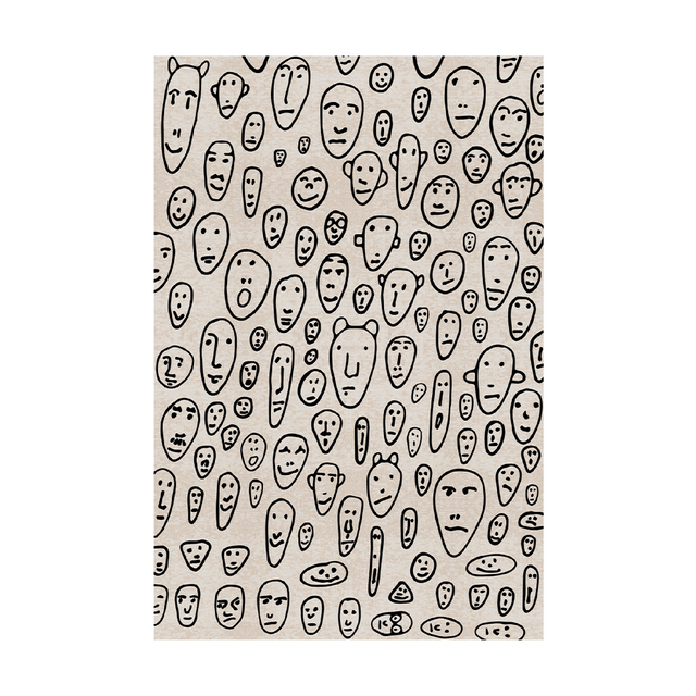 Illustrated Design Carpet | Qeeboo Floating Faces | Italianfurniture.com