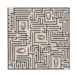 Human Faces Print Carpet 6'7" x 6'7" | Qeeboo Labyrinth | Italianfurniture.com