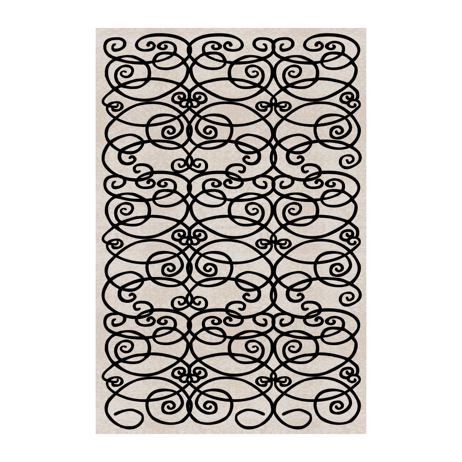 Sprial Pattern Beige Rug 10' x 6'7" | Qeeboo Kris Ruhs | Italianfurniture.com