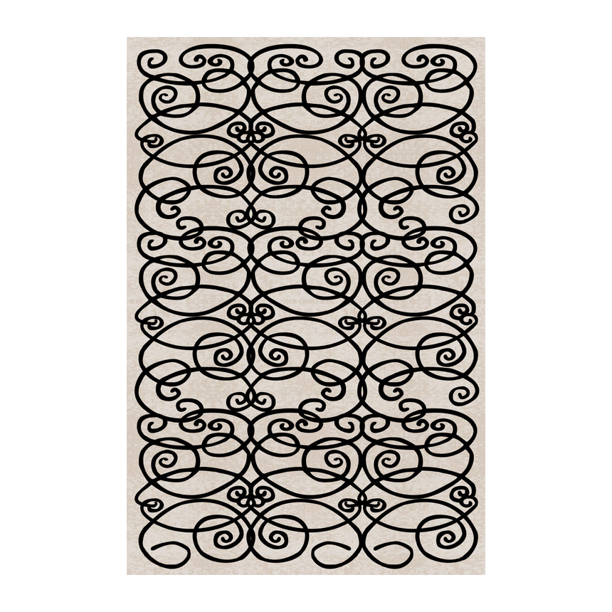 Sprial Pattern Beige Rug 10' x 6'7" | Qeeboo Kris Ruhs | Italianfurniture.com