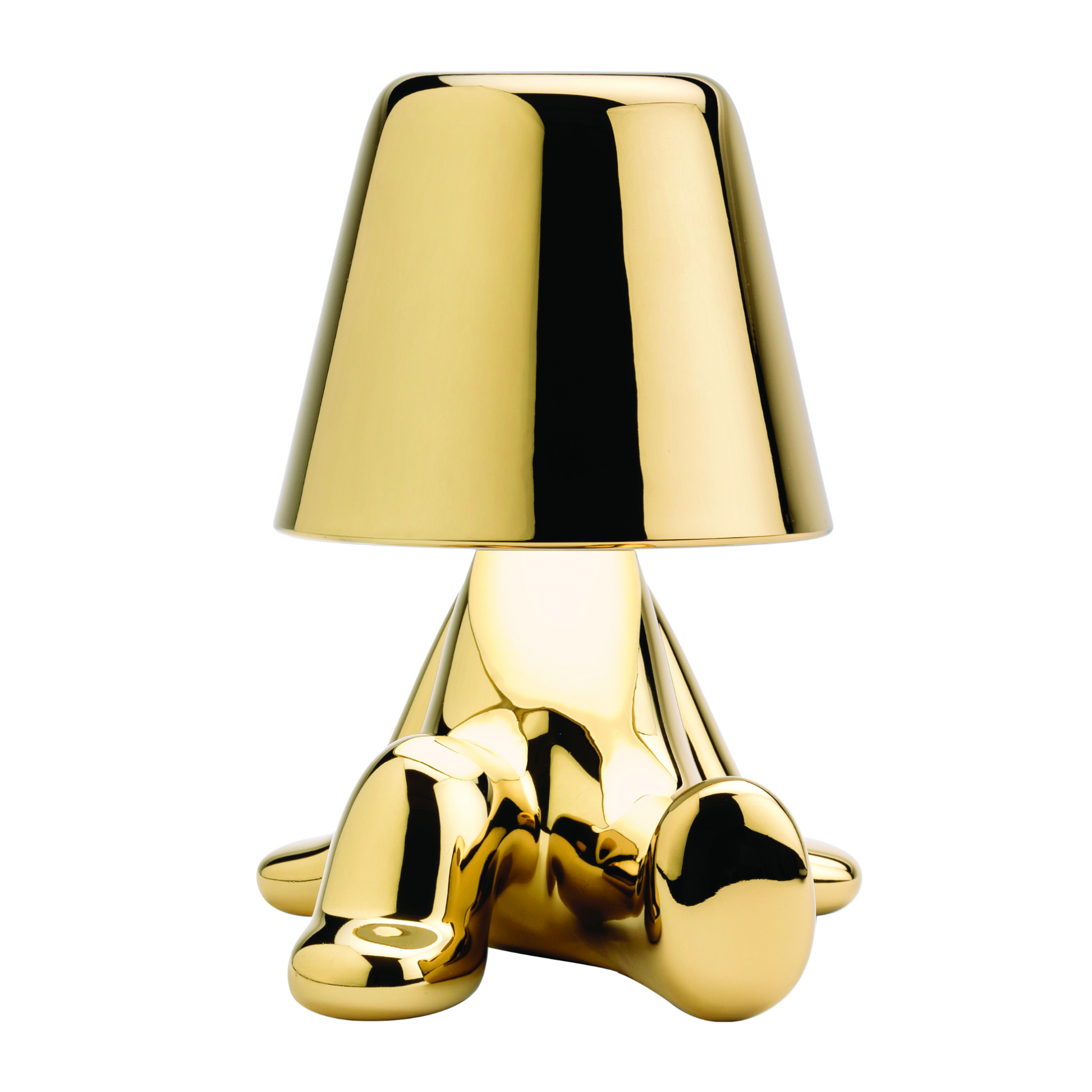 Metallic Child Figurine LED Lamp | Qeeboo Golden Brothers Bob | Italianfurniture.com