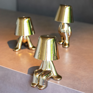 Metallic Child Figurine LED Lamp | Qeeboo Golden Brothers | Italianfurniture.com