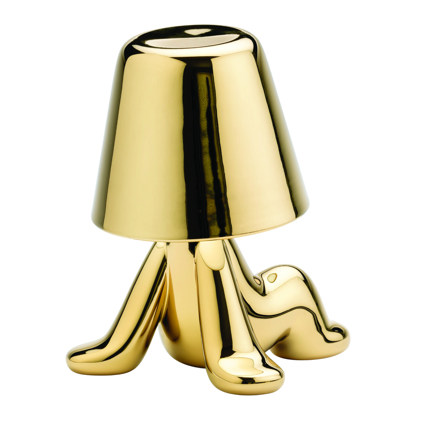 Metallic Child Figurine LED Lamp | Qeeboo Golden Brothers Bob | Italianfurniture.com