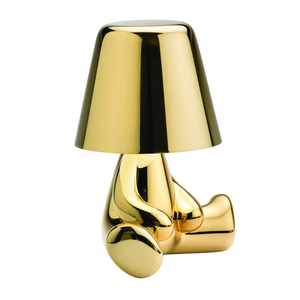 Metallic Child Figurine LED Lamp | Qeeboo Golden Brothers | Italianfurniture.com