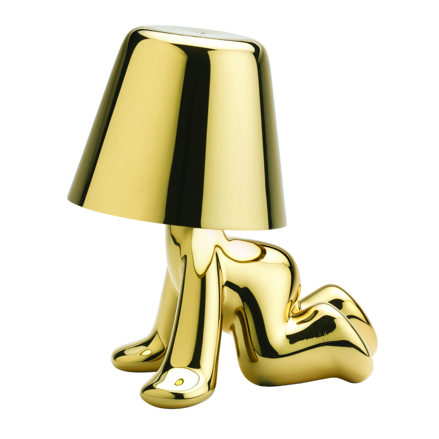 Metallic Child Figurine LED Lamp | Qeeboo Golden Brothers | Italianfurniture.com