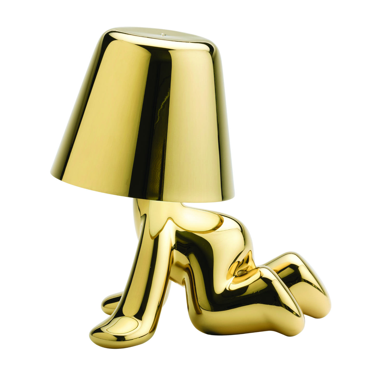 Metallic Child Figurine LED Lamp | Qeeboo Golden Brothers | Italianfurniture.com