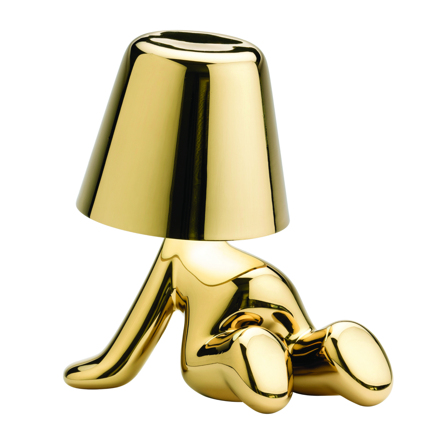 Metallic Child Figurine LED Lamp | Qeeboo Golden Brothers | Italianfurniture.com