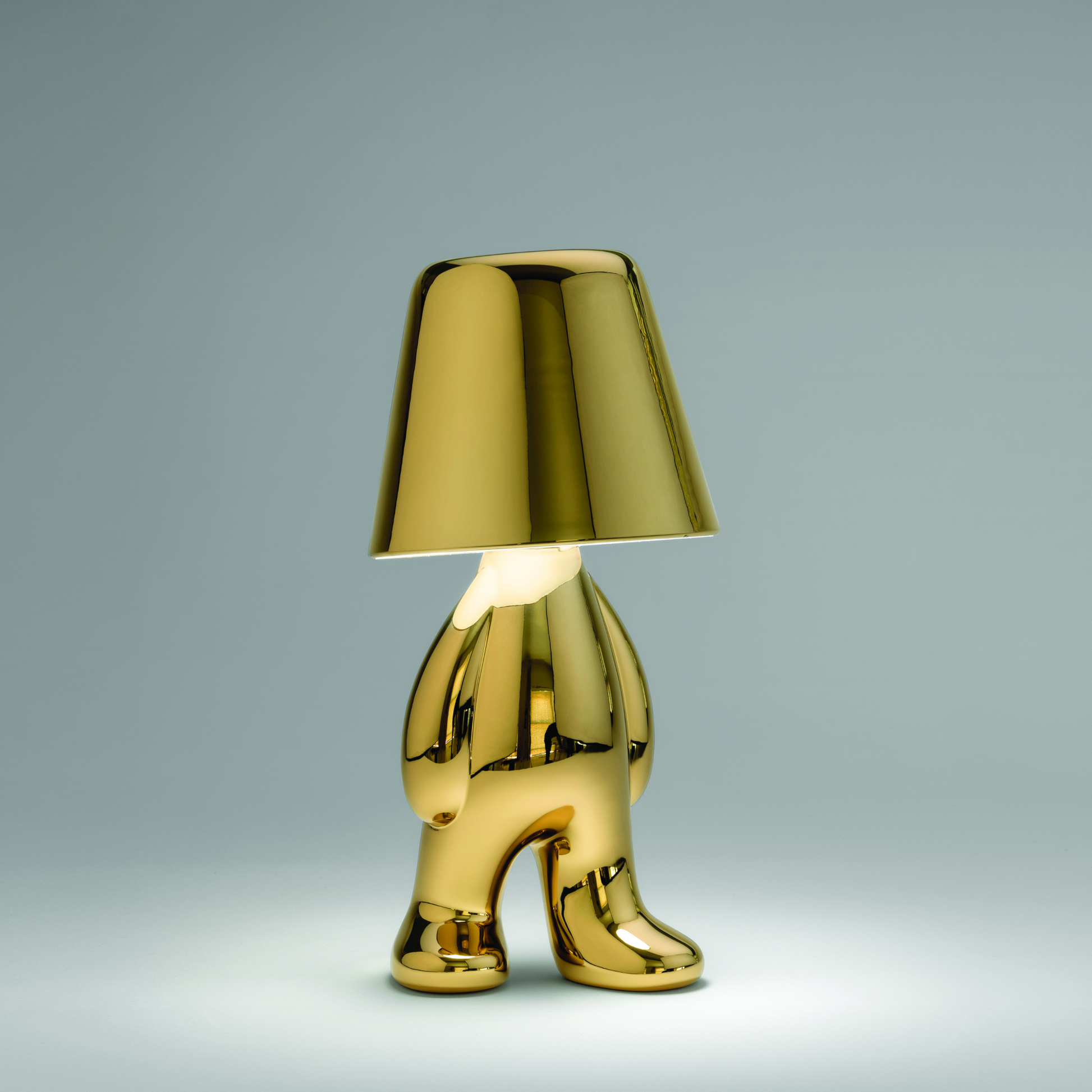 Metallic Child Figurine LED Lamp | Qeeboo Golden Brothers | Italianfurniture.com