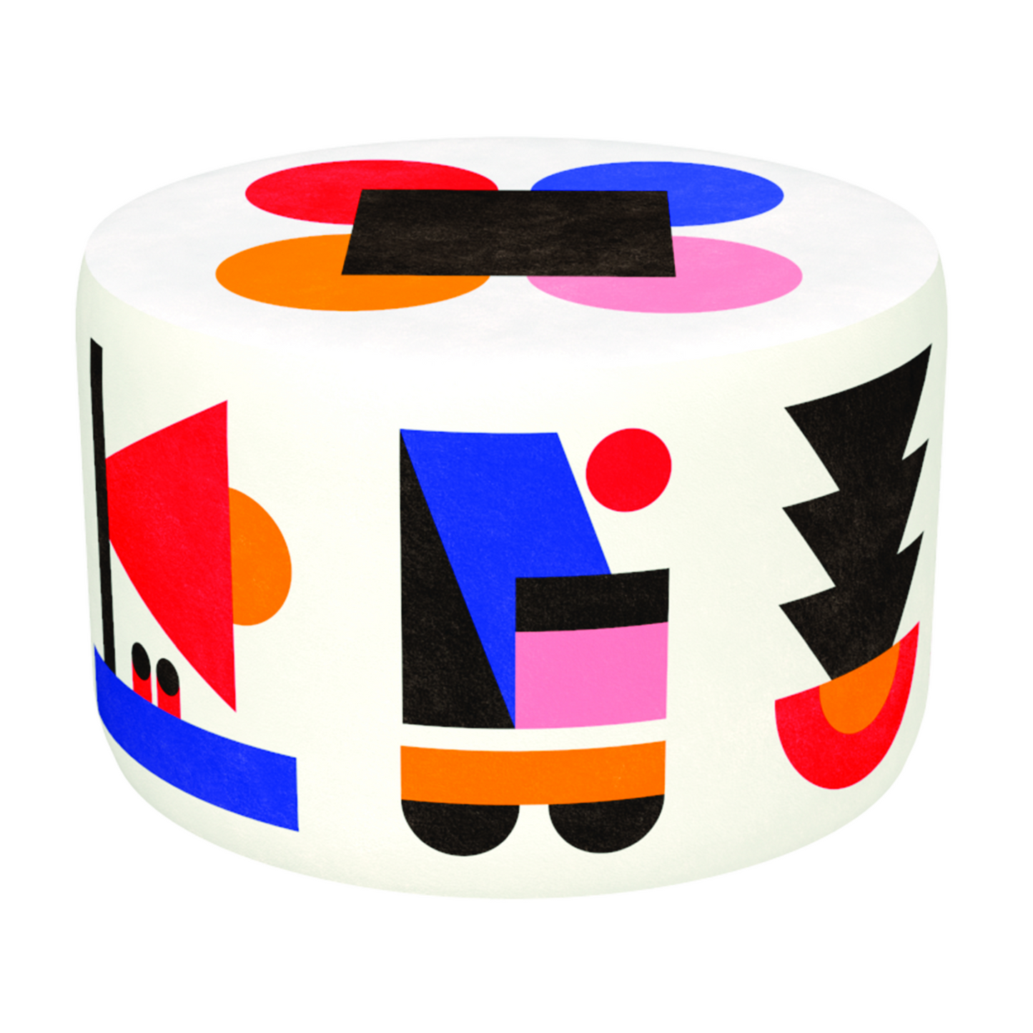 Multicolored Pattern Pouf M | Qeeboo Oggian Home Design | Italianfurniture.com