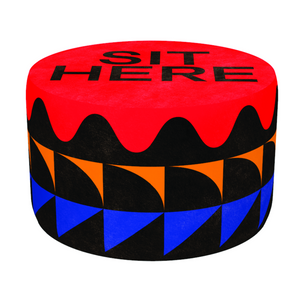 Multicolored Print Pouf | Qeeboo Oggian Sit Here | Italianfurniture.com