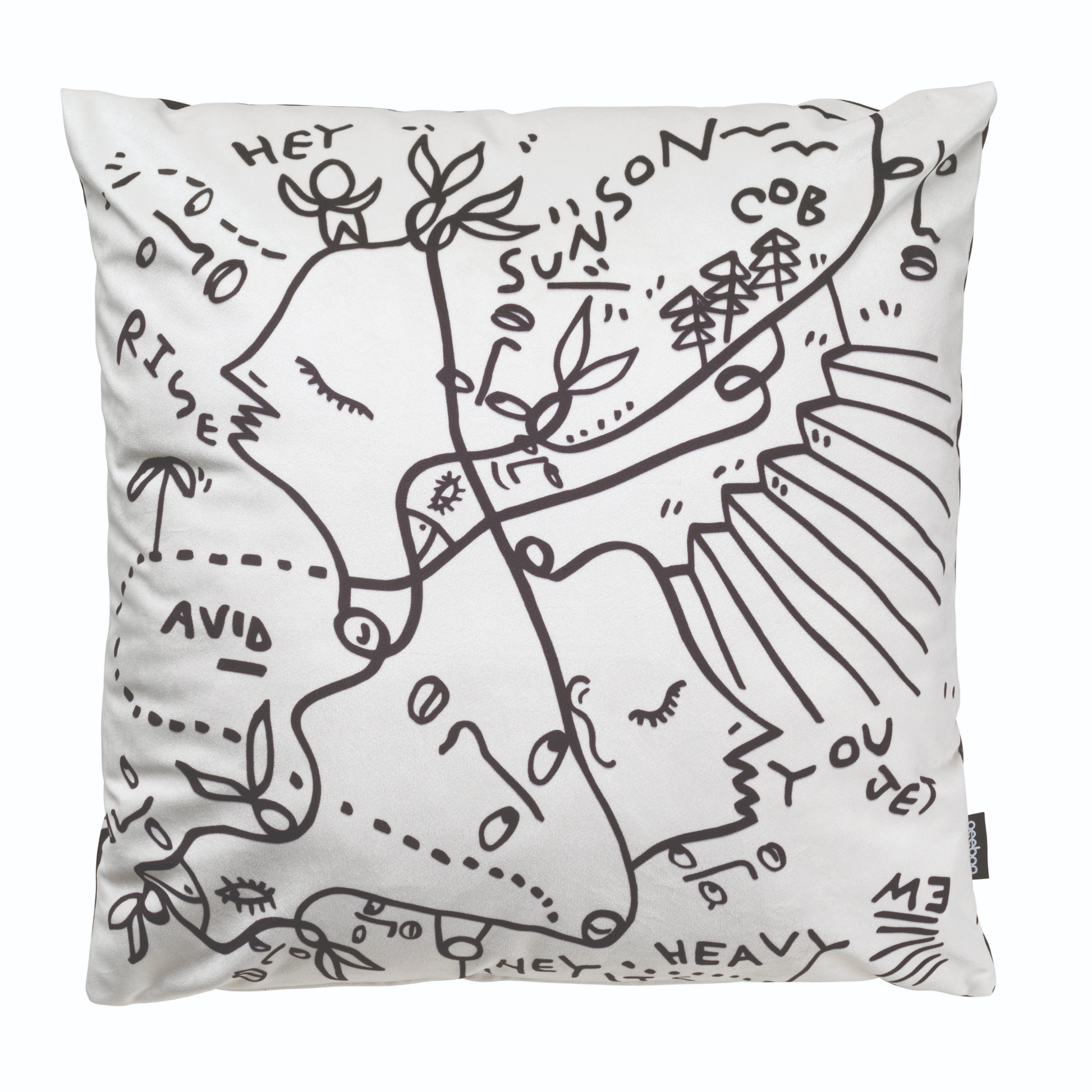 Stylized Drawings Pillow S | Qeeboo Energetic | Italianfurniture.com