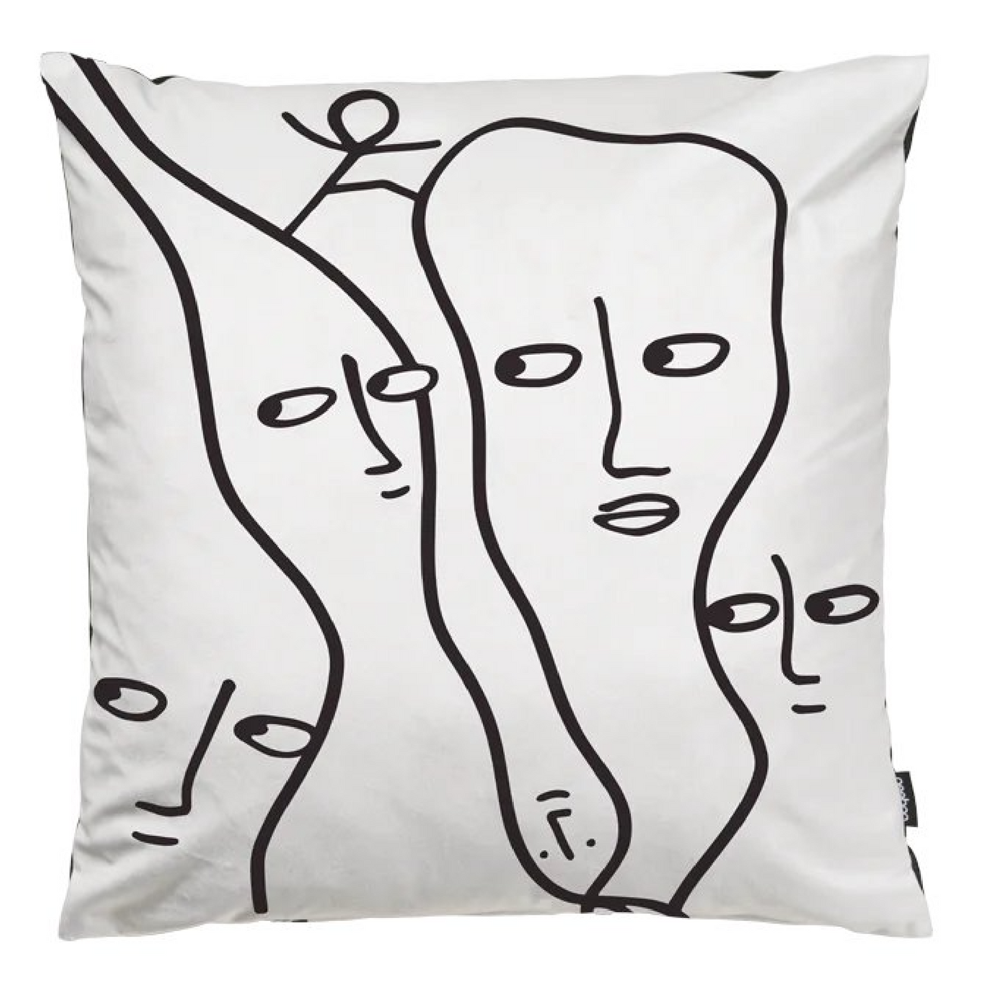 Black Drawn Pillow  | Qeeboo Peaceful Place | Italianfurniture.com