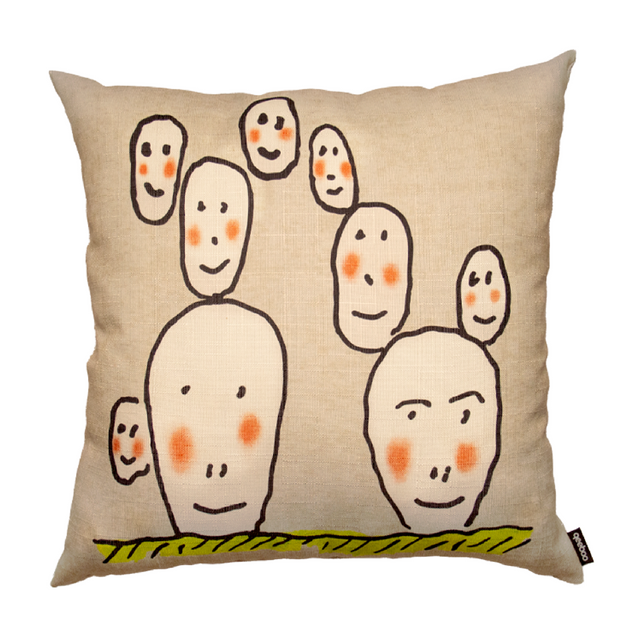 Two-Sided Faces Cushion | Qeeboo Prickly Pear | Italianfurniture.com